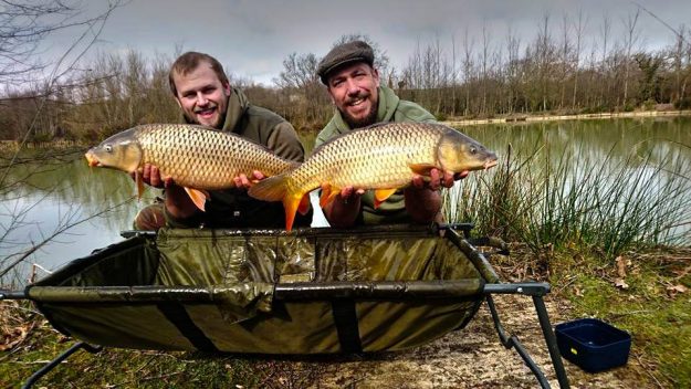 Lovely double catch of Common Carps