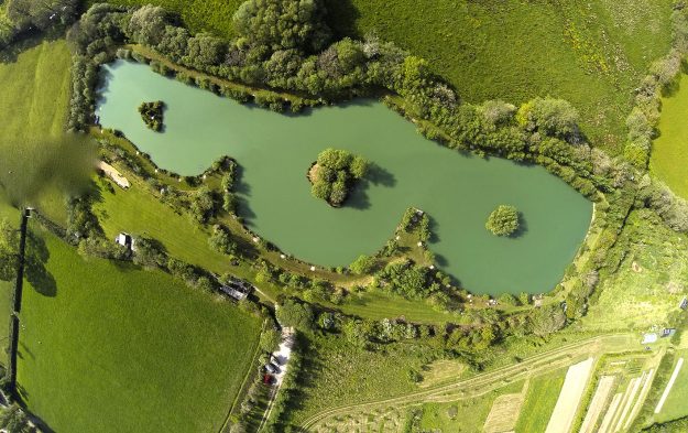 Full view of M & B Fishery lake Totnes